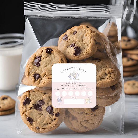 ケーキベーカリーアレルギー警告の成分食品の安全性 スクエアシール