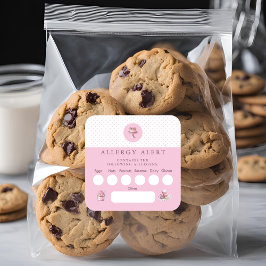 ケーキベーカリーアレルギー警告の成分食品の安全性 スクエアシール