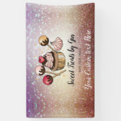 ケーキベーカリーカップケーキベーキング店がオープン 横断幕 (縦)