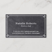 ケーキベーカリーカップケーキヴィンテージウィスクロゴシャルボード 名刺 (裏面)