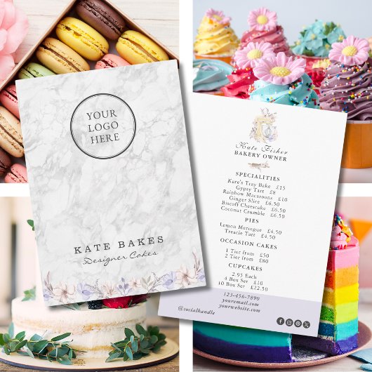 ケーキベーカリーカフェレストラン大理石メニュー価格表 メニュー