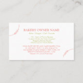 ケーキベーカリーケータリングロゴ赤面ピンクフローラ 名刺 (裏面)