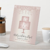 ケーキベーカリーシェフバラ金ゴールドグリッタードライプスクリプト 台座サイン (インサイチュ)