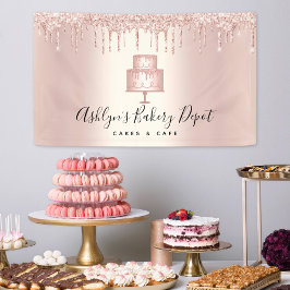 ケーキベーカリーシェフバラ金ゴールドグリッタードライプスクリプト 横断幕