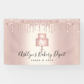 ケーキベーカリーシェフバラ金ゴールドグリッタードライプスクリプト 横断幕 (横)