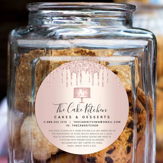 ケーキベーカリーシェフバラ金ゴールドグリッタードリップスリーガル ラウンドシール