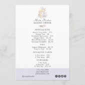 ケーキベーカリーシェフ水彩フラットメニュー価格リスト メニュー (裏面)