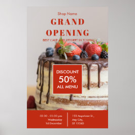ケーキベーカリースモールビジネスグランドオープニングフライヤー ポスター