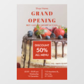 ケーキベーカリースモールビジネスグランドオープン ウィンドウサイン (シート)