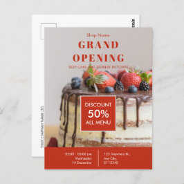ケーキベーカリースモールビジネスグランドオープン ポストカード