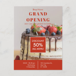ケーキベーカリースモールビジネスグランドオープン ポストカード