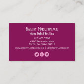 ケーキベーカリーソーシャルメディアアイコン名刺 名刺 (裏面)