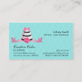 ケーキベーカリーダマスクアクアピンクビジネスカード 名刺 (裏面)