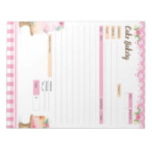 ケーキベーカリーテーマ注文型枠と請求書メモ帳 ノートパッド (正面)