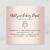 ケーキベーカリーバラ金ゴールドグリッタードリップスパティリシェフ スクエア名刺 (裏面)