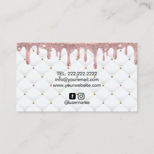 ケーキベーカリーバラ金ゴールドドリップアイシングラグジュアリー 名刺 (裏面)