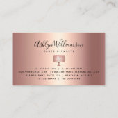 ケーキベーカリーバラ金ゴールド銅グリッタードリップスペストリー 名刺 (裏面)