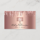 ケーキベーカリーバラ金ゴールド銅グリッタードリップスペストリー 名刺 (正面)