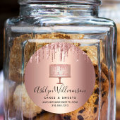 ケーキベーカリーバラ金ゴールド銅グリッターパティシシェフ ラウンドシール