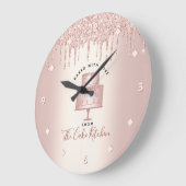 ケーキベーカリーパストリシェフバラ金ゴールドグリッタードリップス ラージ壁時計 (傾斜)