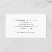 ケーキベーカリーパティシシェフウォーターカラービジネスカード 名刺 (裏面)