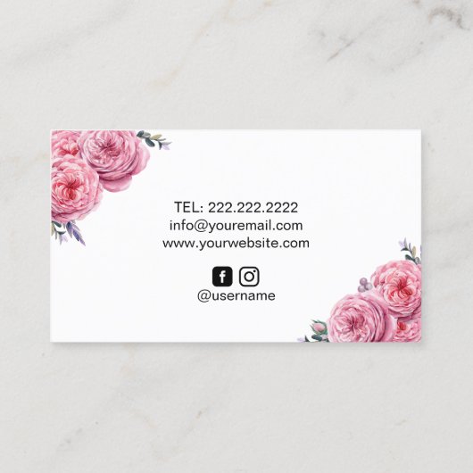 ケーキベーカリーパティシシェフエレガントフローラ 名刺 (裏面)