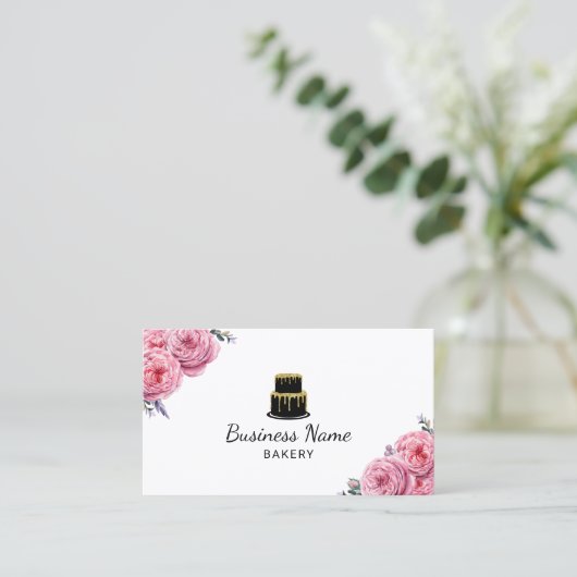 ケーキベーカリーパティシシェフエレガントフローラ 名刺 (スタンド正面)