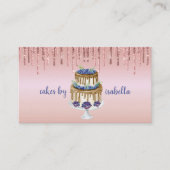 ケーキベーカリーパティシシェフグリッタードリップバラ金ゴールド 名刺 (正面)