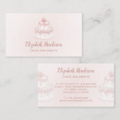 ケーキベーカリーパティシシェフグリッタードリップバラ金ゴールド 名刺 (正面/裏面)