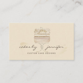 ケーキベーカリーパティスレークリームベージュ 名刺