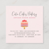 ケーキベーカリーピンクグラデーションプレッシャーデザート スクエア名刺 (裏面)