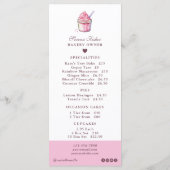 ケーキベーカリーピンク水玉模様定価リスト メニュー (裏面)