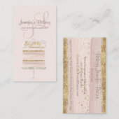 ケーキベーカリーペストリーパティスリーグリッターピンク 名刺 (正面/裏面)