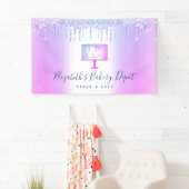 ケーキベーカリーペストリーパープルグリッタードリップスクリプト 横断幕 (インサイチュ)