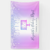 ケーキベーカリーペストリーパープルグリッタードリップスクリプト 横断幕 (縦)