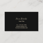 ケーキベーカリーペストリーモダンシェフブラック&金ゴールド 名刺 (裏面)