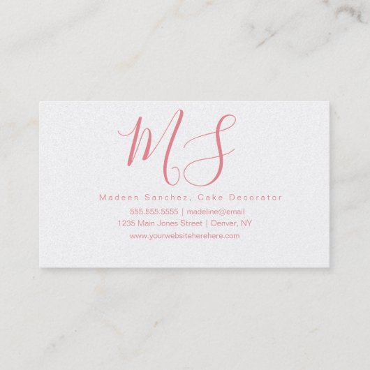 ケーキベーカリーポップ・アートのケーキデコレーター 名刺 (裏面)