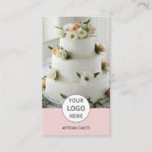 ケーキベーカリーロゴフォトピンク名刺 名刺 (正面)