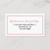 ケーキベーカリー名刺 予約カード (裏面)