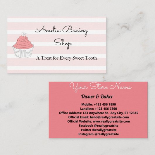ケーキベーカリー名刺 名刺 (正面/裏面)
