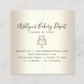 ケーキベーカリー金ゴールドグリッタードリップスペストリーシェフラグジュアリー スクエア名刺 (裏面)