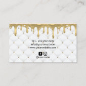 ケーキベーカリー金ゴールドドリップアイシングラグジュアリーホワイト 名刺 (裏面)