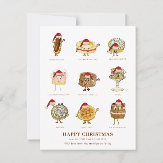 ケーキベーキングかわいいクリスマスイラストレーション (正面)