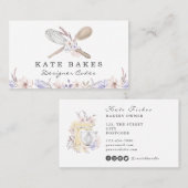 ケーキベーキングシェフフローラ水彩名刺 名刺 (正面/裏面)