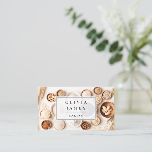 ケーキベーキングパティシシェフ用の小麦粉ベーカリー 名刺 (スタンド正面)