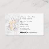 ケーキベーキング大理石フローラ水彩名刺 名刺 (裏面)