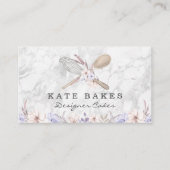 ケーキベーキング大理石フローラ水彩名刺 名刺 (正面)