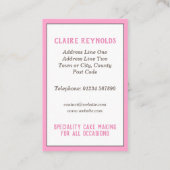 ケーキベーキング&ケーキメーカー 名刺 (裏面)