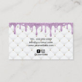 ケーキペストリーシェフパープルドリップアイシングラグジュアリーベーカリー 名刺 (裏面)