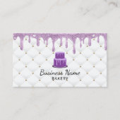 ケーキペストリーシェフパープルドリップアイシングラグジュアリーベーカリー 名刺 (正面)